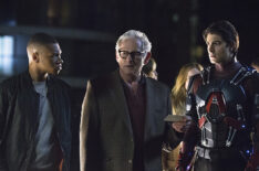 DC's Legends of Tomorrow - Franz Drameh as Jefferson 'Jax' Jackson, Victor Garber as Professor Martin Stein, and Brandon Routh as Ray Palmer/Atom