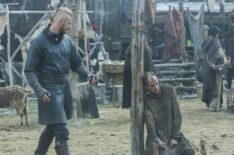 Alexander Ludwig as Bjorn and Gustaf Skarsgård as Floki in Vikings