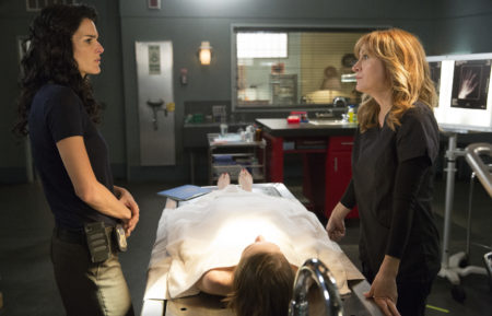 Angie Harmon and Sasha Alexander in Rizzoli & Isles