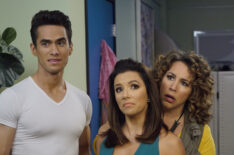 Telenovela - Jencarlos Canela as Xavier Castillo, Eva Longoria as Ana Sofia Calderon, and Diana-Maria Riva as Mimi Moncada