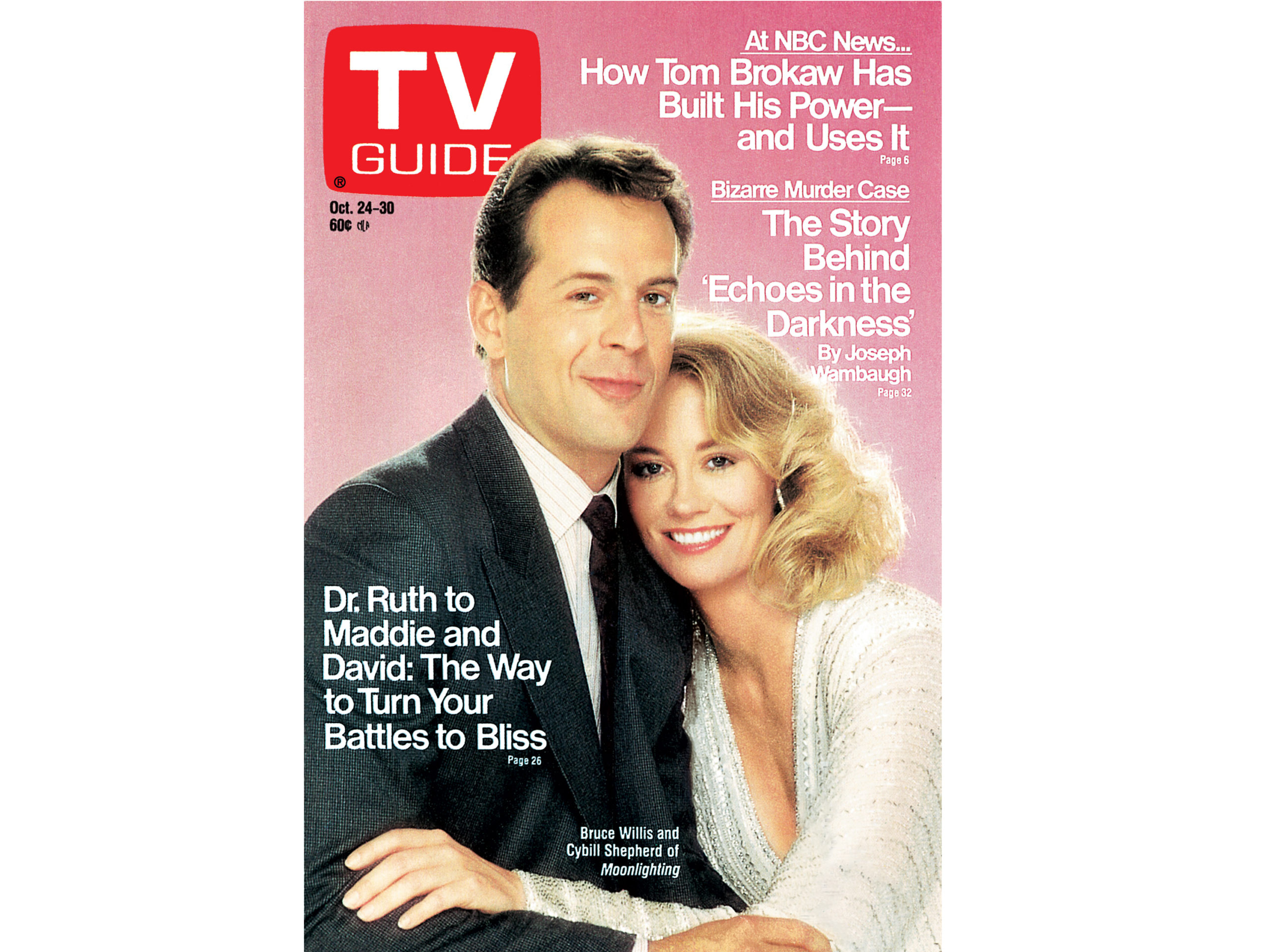 Moonlighting on the cover of TV Guide - Bruce Willis and Cybill Shepherd