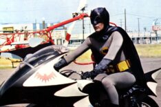 Adam West as Batman on the Batcycle