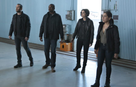 Sullivan Stapleton as Kurt Weller, Rob Brown as Reade, Jaimie Alexander as Jane Doe, Audrey Esparza as Zapata in Blindspot - 'Cease Forcing Enemy' - Season 1