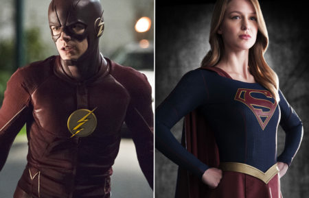 Grant Gustin as The Flash, Melissa Benoist as Supergirl