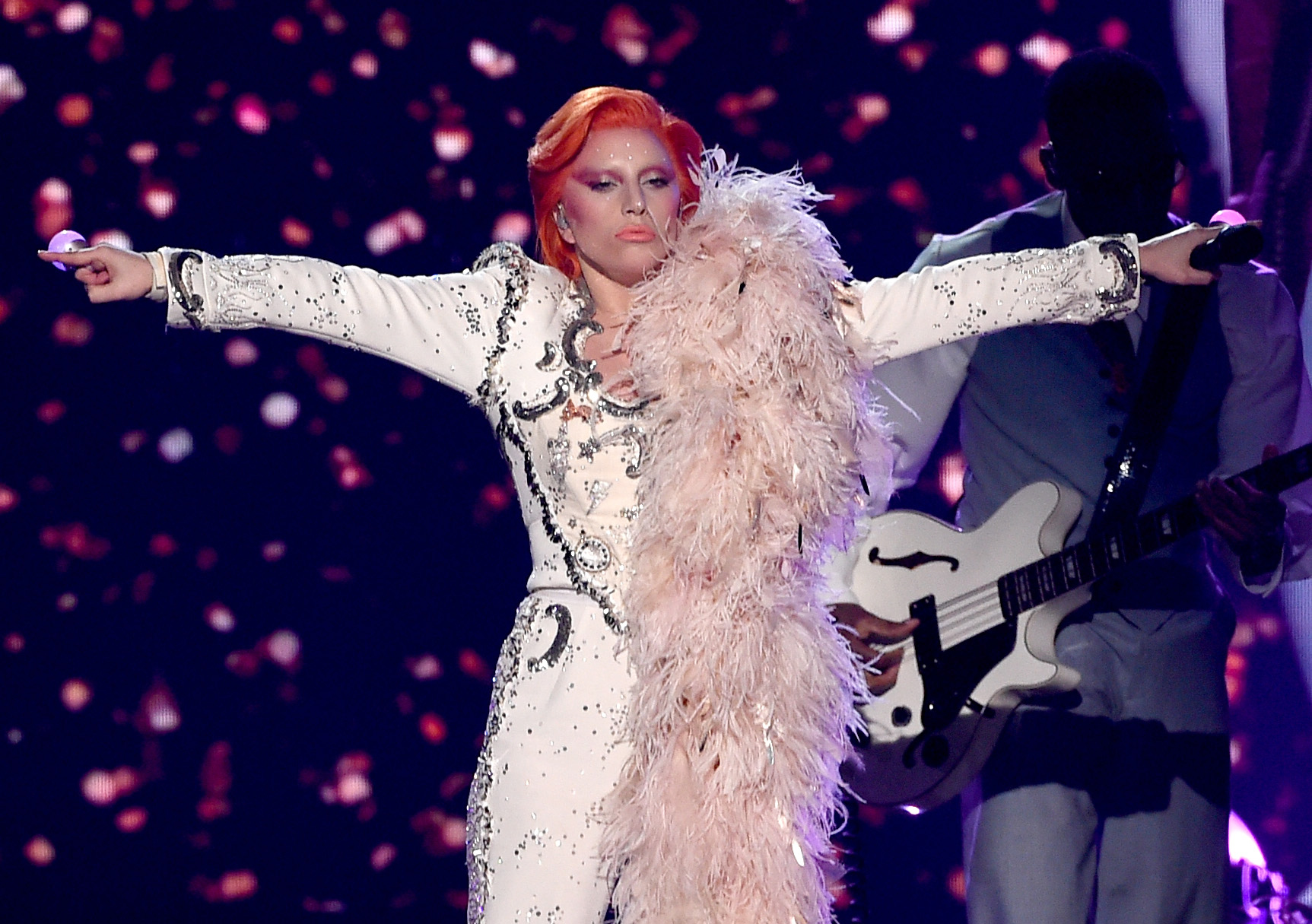 Lady Gaga performs onstage during The 58th Grammys Awards