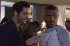 Tom Ellis and guest star Redaric Williams in the 'The Would-Be Prince of Darkness' episode of Lucifer - Season 1