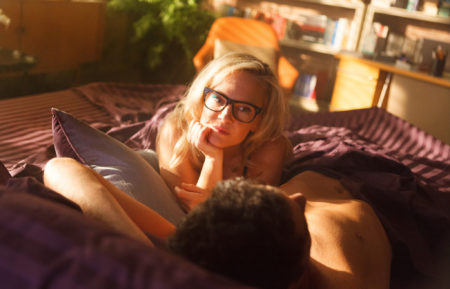 Rachael Harris and Tom Ellis in bed in the 'Lucifer, Stay. Good Devil' episode of Lucifer
