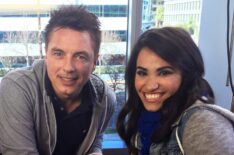 Arrow's John Barrowman, being interviewed by Tiffany Smith for 'DC All Access'