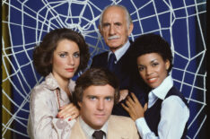 The Amazing Spider-Man, 1978 - Robert F. Simon, (as J. Jonah Jameson), Chip Fields (as Rita Conway), Nicholas Hammond (as Peter Parker / Spider-Man), and Ellen Bry (as Julie Masters)