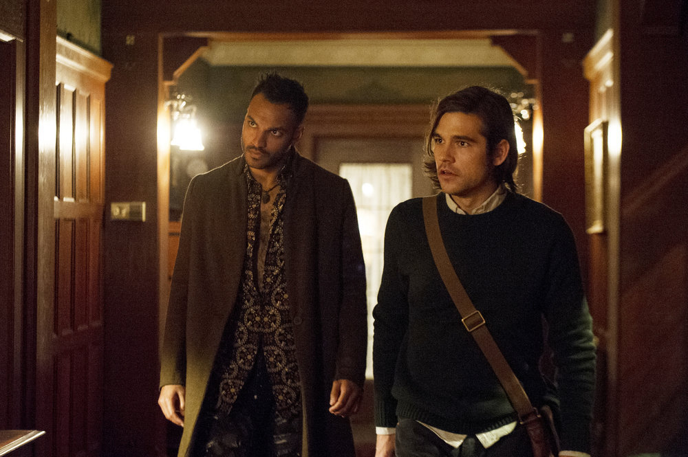 Arjun Gupta as Penny, Jason Ralph as Quentin in The Magicians - Season 1 - 'The Writing Room'