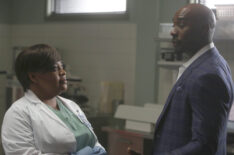 Guest star Sherri Shepherd and Morris Chestnut in the 'Ballistics & BFF's' episode of Rosewood