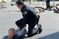 Emily Kinney as Beth Greene and Cullen Moss as Officer Gorman in The Walking Dead - Season 5, Episode 4