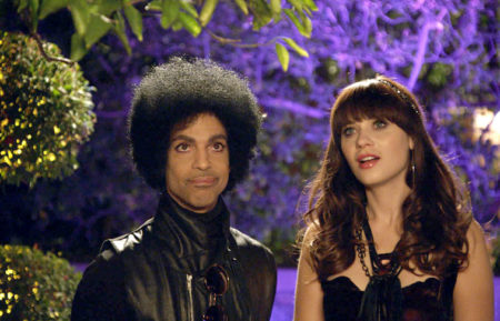 Zooey Deschanel and Prince in New Girl