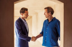 Tom Hiddleston and Hugh Laurie shaking hands in The Night Manager