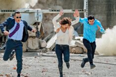 Robert Patrick as Agent Cabe Gallo, Katharine McPhee as Paige Dineen, Elyes Gabel as Walter O'Brien in Scorpion