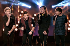Niall Horan, Liam Payne, Harry Styles, Louis Tomlinson of One Direction perform onstage during the 2015 American Music Awards