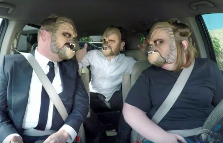 Chewbacca Mom takes James Corden to Work