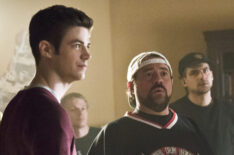 Behind the scenes of The Flash with Grant Gustin as Barry Allen and Kevin Smith