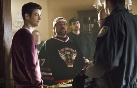 Behind the scenes of The Flash with Grant Gustin as Barry Allen and Kevin Smith