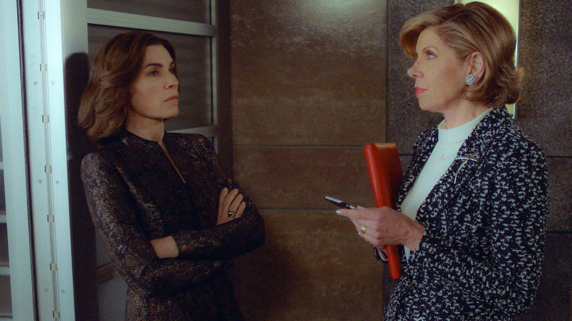 The Good Wife - Julianna Margulies as Alicia Florrick and Christine Baranski and Diane Lockhart