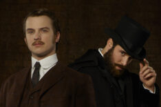 Freddie Stroma as H.G. Wells and Josh Bowman as John Stevenson in Time After Time