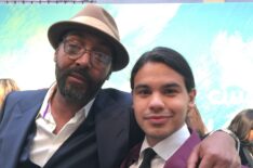 Jesse L. Martin and Carlos Valdes on The CW Upfront red carpet