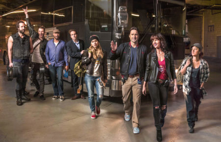 Peter Cambor as Milo, Colson Baker as Wes, Finesse Mitchell as Harvey, Rafe Spall as Reg, Imogen Poots as Kelly Ann, Luke Wilson as Bill Hanson, Carla Gugino as Shelli Anderson and Keisha Castle-Hughes as Donna in Roadies