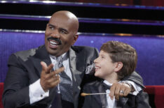 Steve Harvey and Jonathan Okseniuk on Little Big Shots - Season 1