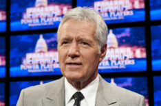 Alex Trebek speaks during a rehearsal before a taping of Jeopardy! Power Players Week at DAR Constitution Hall