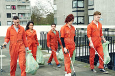 Misfits - Rudy (Joseph Gilgun), Jess (Karla Crome), Finn (Nathan McMullen), Abby (Natasha O’Keeffe), Alex (Matt Stokoe)