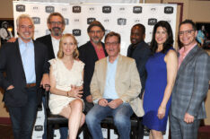 The cast of the West Wing - Joshua Malina, Janel Moloney, Bradley Whitford, Dulé Hill, Melissa Fitzgerald, and Richard Schiff with Director Thomas Schlamme and Series Creator Aaron Sorkin attend the 'The West Wing Administration' panel during the 2016 ATX Television Festival