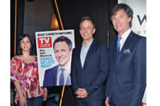 Nerina Rammairone, Seth Meyers and Paul Turcotte attend TV Guide Magazine Celebrates New Cover Star Seth Meyers