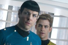 Star Trek Into Darkness - Zachary Quinto as Spock and Chris Pine as James T. Kirk