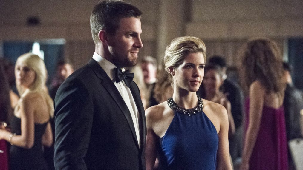 Arrow - Stephen Amell as Oliver Queen and Emily Bett Rickards as Felicity Smoak - 'Brotherhood'