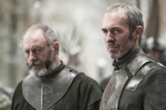 Liam Cunningham as Davos Seaworth and Stephen Dillane as Stannis Baratheon in Game of Thrones