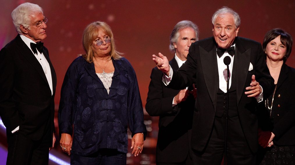 Dick Van Dyke, Penny Marshall, Henry Winkler, director Garry Marshall, and actress Cindy Williams speak onstage during the 6th annual 'TV Land Awards'