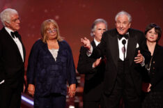 Dick Van Dyke, Penny Marshall, Henry Winkler, director Garry Marshall, and actress Cindy Williams speak onstage during the 6th annual 'TV Land Awards'