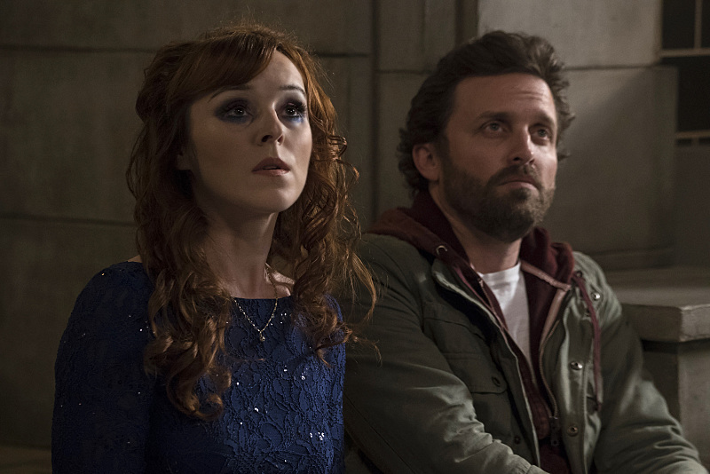  Ruth Connell as Rowena and Rob Benedict as Chuck Shurley