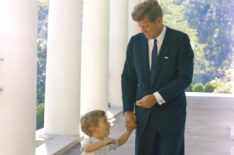 President John F. Kennedy with his son 'John John' in 1963, shortly before his assassination.