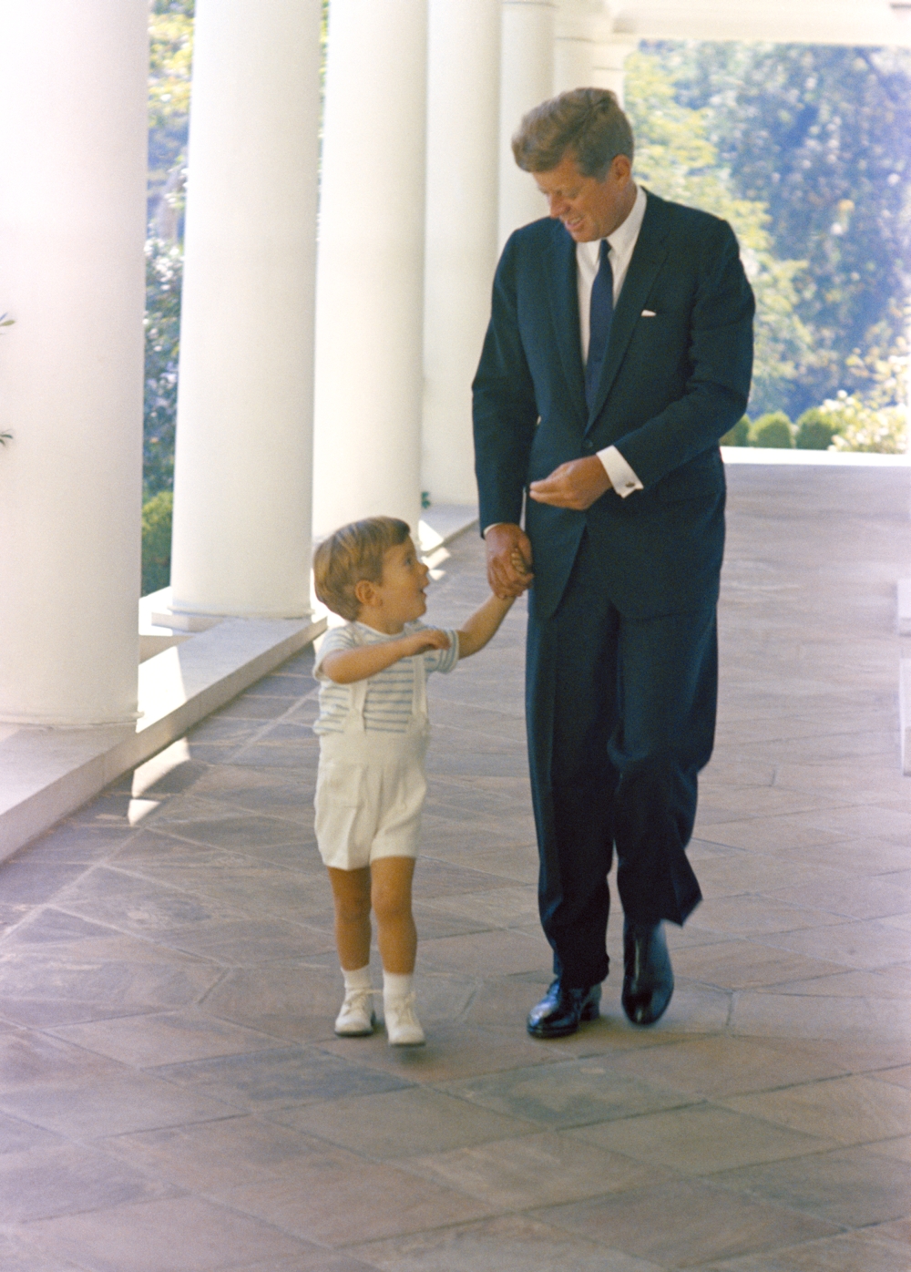 President John F. Kennedy with his son 'John John' in 1963, shortly before his assasination.