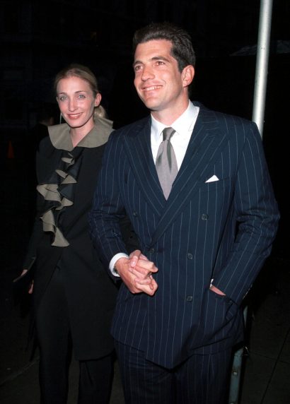 John F. Kennedy Jr. and his wife Carolyn Bessette at the George Awards Ceremony in 1999