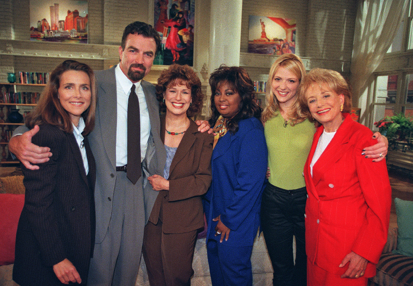 Tom Selleck was the guest on The View's first episode on August 11, 1997. The original hosts were Vieira, Behar, Jones, Matenopolus and Walters.