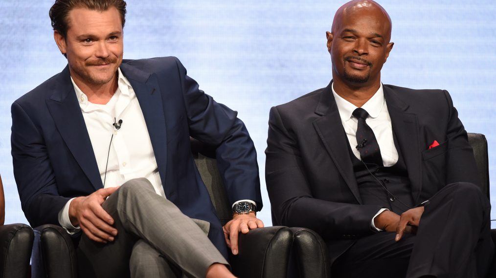 Clayne Crawford and Damon Wayans during the Lethal Weapon panel at the 2016 FOX Summer TCA