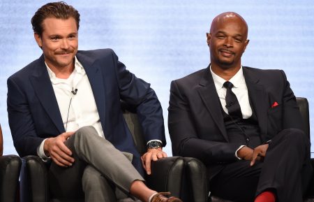 Clayne Crawford and Damon Wayans during the Lethal Weapon panel at the 2016 FOX Summer TCA