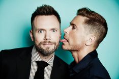 Rob Lowe licking Joel McHale