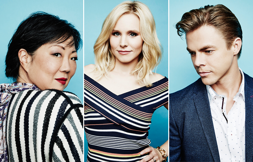 Margaret Cho, Kristen Bell and Derek Hough