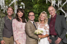 The Big Bang Theory - Randall (Jack McBrayer), Susan (Katey Sagal), Leonard Hofstadter (Johnny Galecki), Penny (Kaley Cuoco) and Wyatt (Keith Carradine)