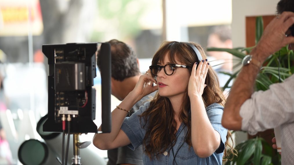 Zooey Deschanel directing an episode of New Girl