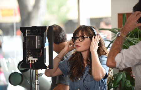 Zooey Deschanel directing an episode of New Girl