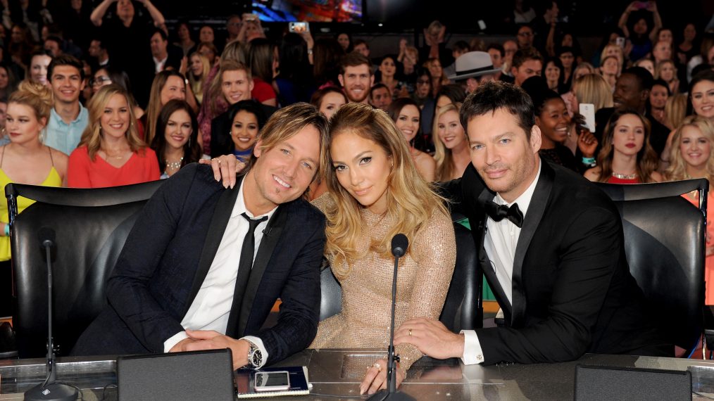 AMERICAN IDOL: Judges Keith Urban, Jennifer Lopez and Harry Connick Jr. during the AMERICAN IDOL Finale airing Thursday, April 7 (8:00-10:06 PM ET Live/PT tape-delayed) on FOX. © 2016 FOX Broadcasting Co. Cr: Frank Micelotta/FOX